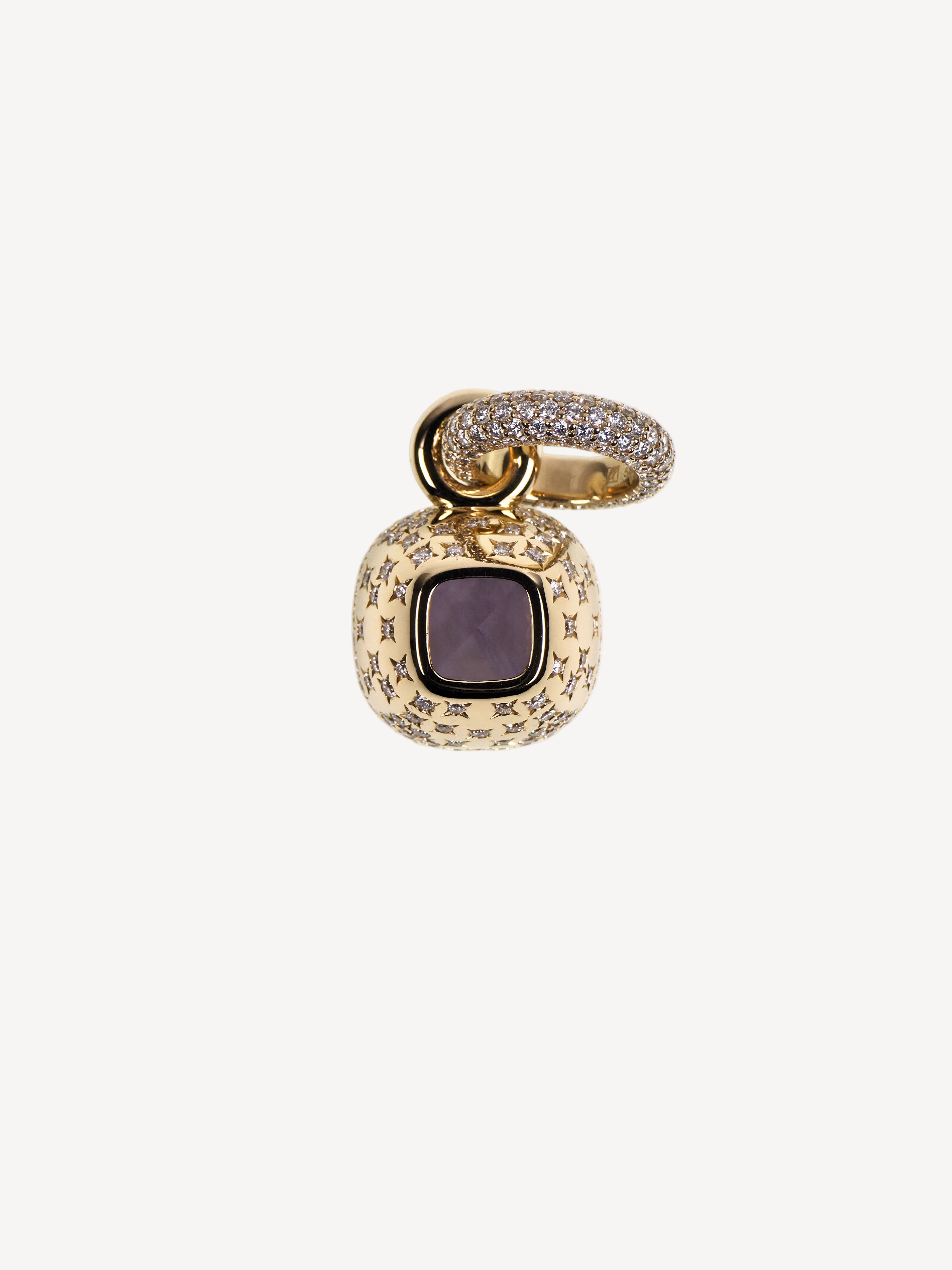 Amethyst-Anhänger aus 585er Gold mit Diamanten