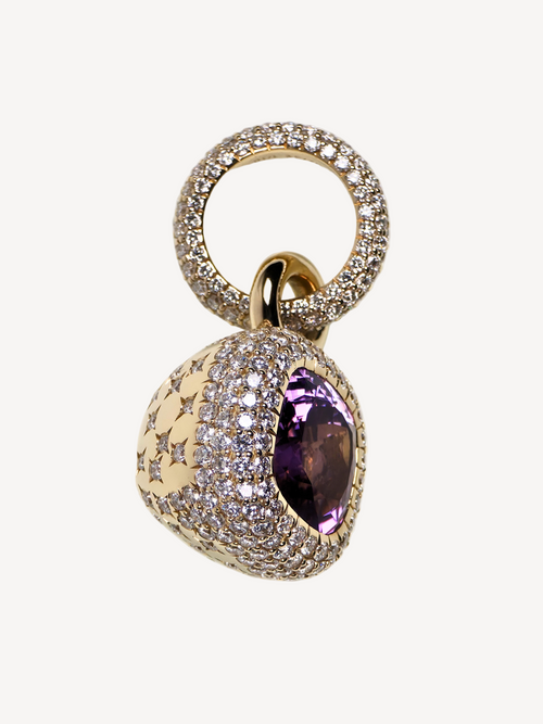 Amethyst-Anhänger aus 585er Gold mit Diamanten