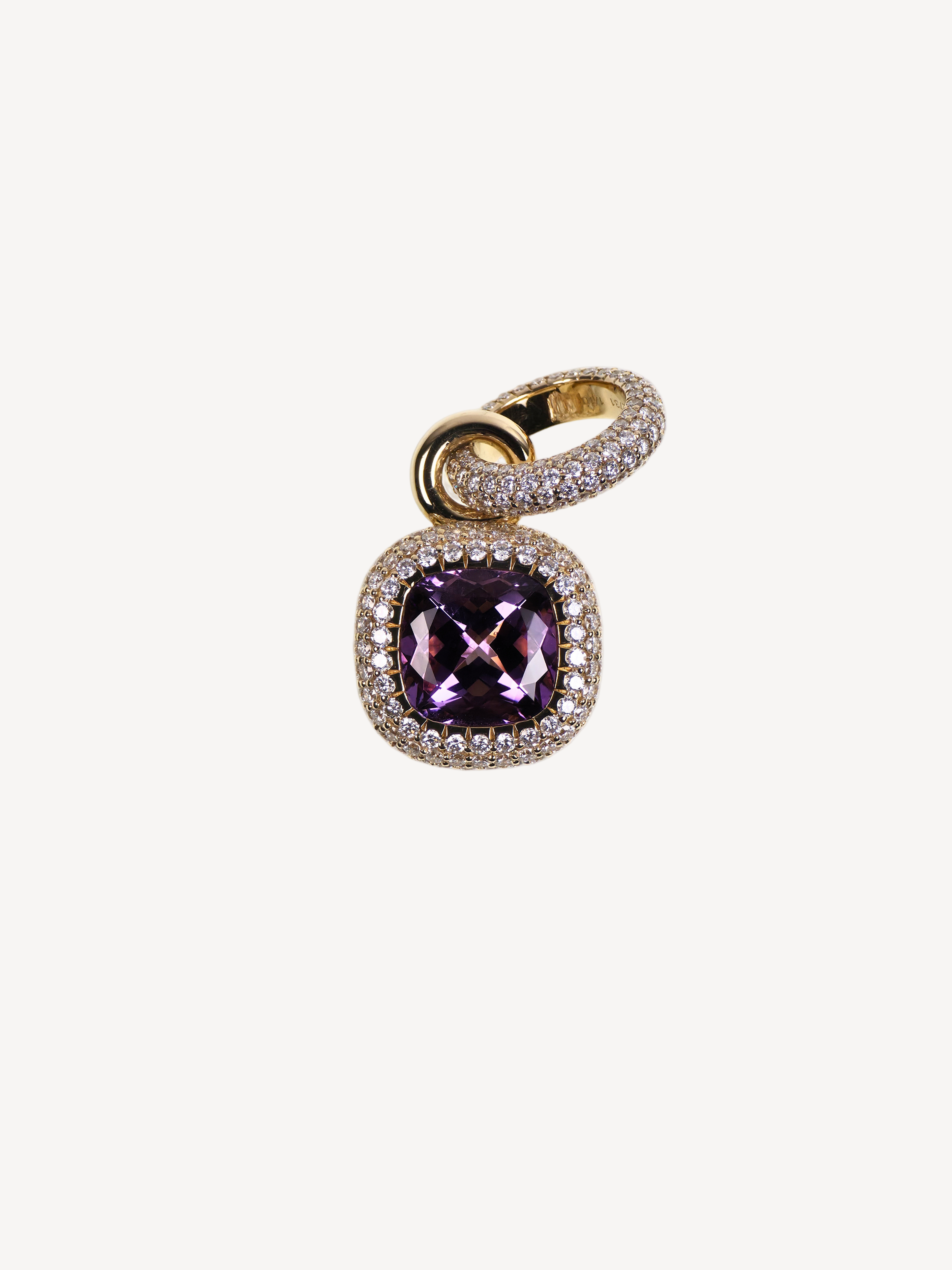 Amethyst-Anhänger aus 585er Gold mit Diamanten